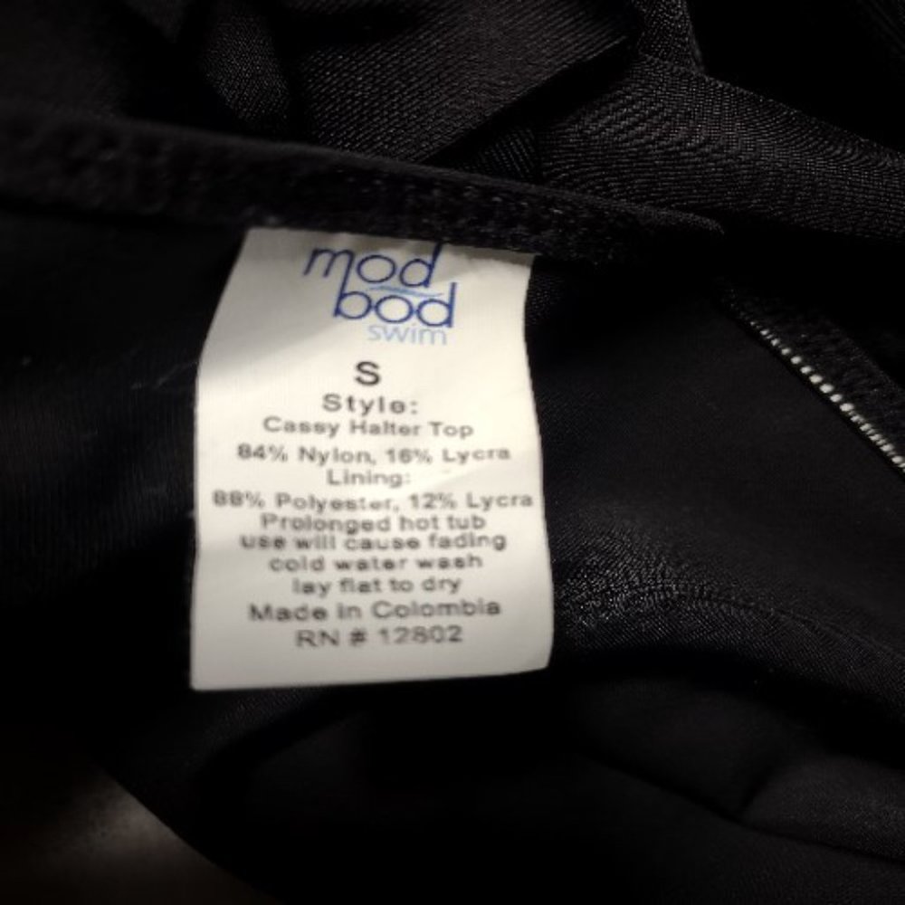 NWT MOD BOD Cassy black halter swim tankini top New - Picture 5 of 5